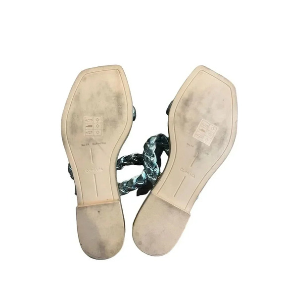 Dolce Vita Iman Women's Slide Sandals Blue Braided Strap Summer Casual 7.5 - Picture 2 of 5